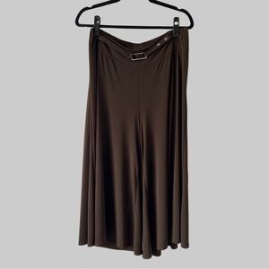 Lane Bryant Brown Lagenlook  Wide Leg Draped Jersey Capri Pants